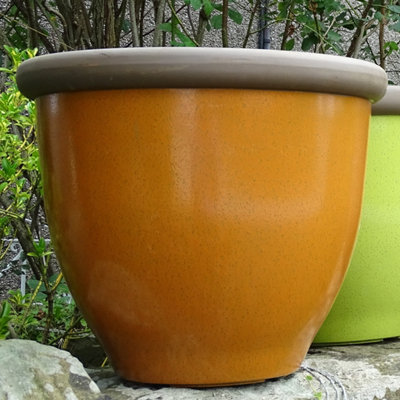  - Anglo Eastern Trading Co 40Cm Belair Amber Planter Pot