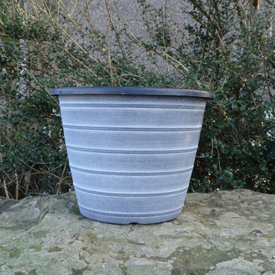  - Anglo Eastern Trading Co 30Cm Olympia Black With White Planter Pot