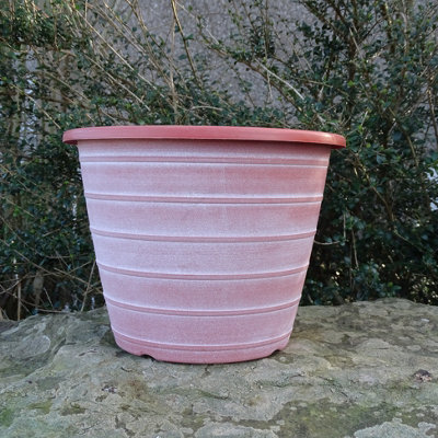  - Anglo Eastern Trading Co 30Cm Olympia Terracotta With White Planter Pot