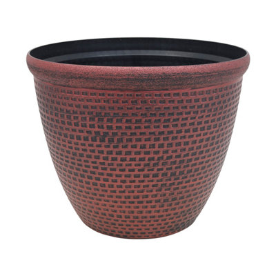 Flower Pot Cromarty Planter Antique Copper Round Plastic Plant Garden Patio 30Cm from B&Q