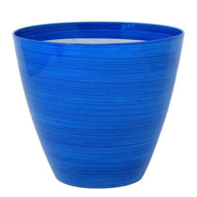  - Pot Savannah Planter Round Plastic Ocean Blue Gloss Plant Flower Garden 20Cm