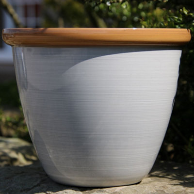  - Anglo Eastern Trading Co 40Cm Honey Pot Cream Beige Planter Pot