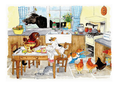 B&Q -  Medium Textured Worktop Saver Too Many Cooks 40 X 30Cm