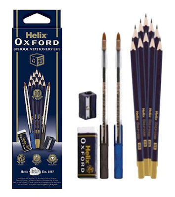 Helix Oxford 14 Piece School Stationery Set Hb Pencils Pens Eraser Sharpener from B&Q