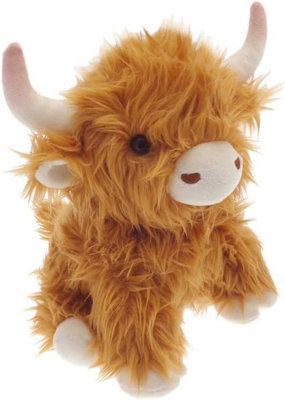 B4E Highland Cow Design Novelty Door Stops - Super Soft Fleece - Brown