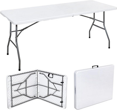 B&Q -  6Ft Trestle Folding Table Indoor Outdoor Garden Plastic Picnic Bbq Catering