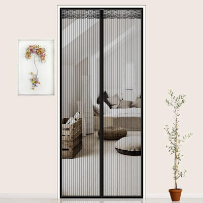 B&Q -  Magnetic Fly Insect Screen Door Bug Mesh Curtain Anti Mosquito Net Seal TapeBlack