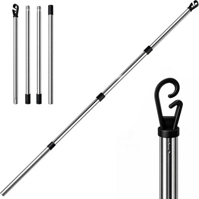 Vivo 2.4M Stainless Steel Washing Line Prop 4-Section Washing Line Laundry Support1 Pole from B&Q