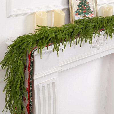 Vivo 6Ft Christmas Norfolk Pine Garland Artificial Green Decoration Mantle Stairs from B&Q