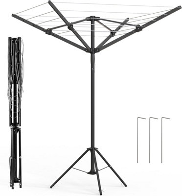 B&Q -  4 Arm Rotary Washing Line Freestanding Portable Airer Foldable Outdoor Indoor