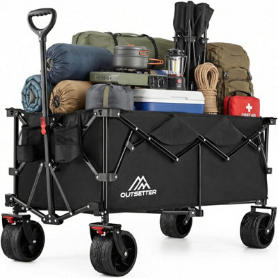 Vivo 300 Litres Heavy Duty Folding Hand Cart Garden Wagon Trolley Festival Camping Beach Picnic
