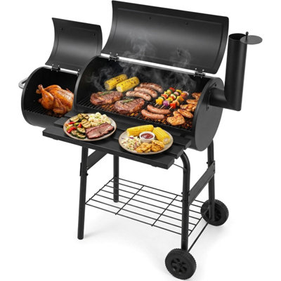Vivo Technologies Charcoal Bbq Drum Barrel Grill Coal Large Smoker Portable Adjustable Thermometer from B&Q