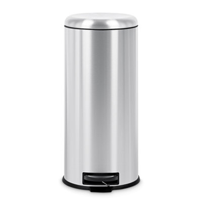 Evre Round 30L Stainless Steel Silver Waste Bin With Pedal Removable Compartment And Non Slip Base from B&Q
