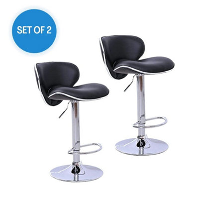 Evre Bar Stool Faux Leather Adjustable Height With Swivel Seat For Pub Kitchen Reception (Pack Of 2)) from B&Q