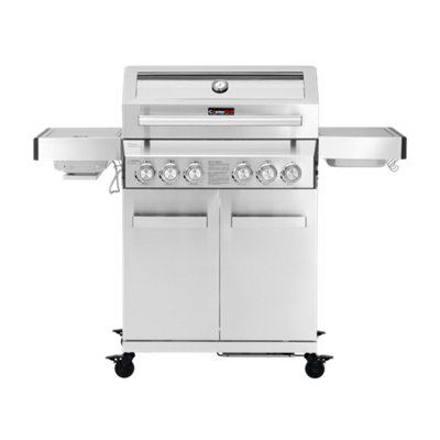 Cosmogrill 6 Burner Stainless Steel Yamara 4+2 Gas BbqViewing Glass4 Main BurnersInc Weekend Delivery from B&Q