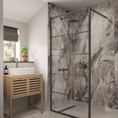 B&Q -  Classic Collection Cappuccino Stone Unlipped Wall Panel 2400mm X 1200mm