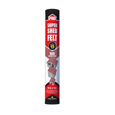 Roof Pro Super Red Shed Felt(L)10M (W)1M from B&Q