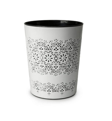 Blue Canyon 9L Waste Paper Bin Floral White Desk Bedside Bathroom Waste Rubbish Bin from B&Q