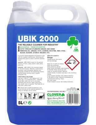 Clover Chemicals Ubik 2000 Universal Cleaner Concentrate 5L from B&Q