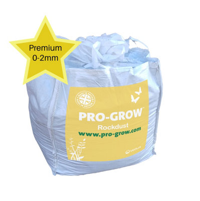 B&Q -  Pro-Grow Premium Rockdust 0-2mm 1T Bag: Soil Compost Remineraliser. Rock Dust Minerals Trace Elements Boost Soil Biology Fertility