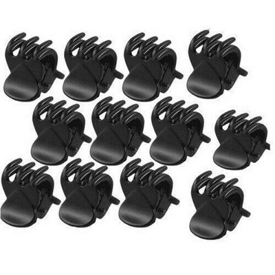 Accessotech 12 Pack Black 1.6Cm Plastic Bulldog Hair Clips Styling Clamps from B&Q