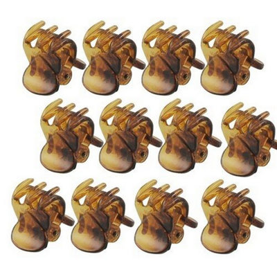 Accessotech 12 Pack Brown 1.6Cm Plastic Bulldog Hair Clips Small Styling Grips from B&Q