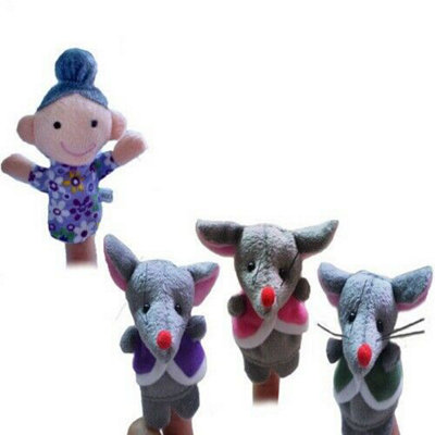 Accessotech 4 Piece 3 Blind Mice Finger Puppet Set Soft Plush Nursery Rhyme Storytelling Toys from B&Q