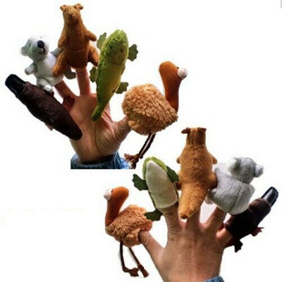 Accessotech 5-Piece Australian Theme Finger Puppet Set Soft Plush Storytelling Toy For Kids from B&Q