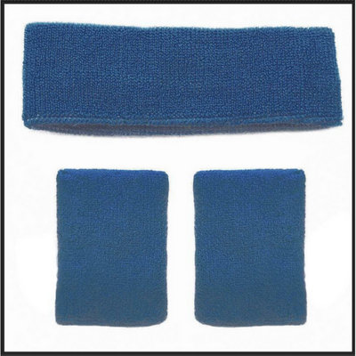 Accessotech Dark Blue Sports Sweat Band Wristband And Headband Set Unisex For Gym Running from B&Q