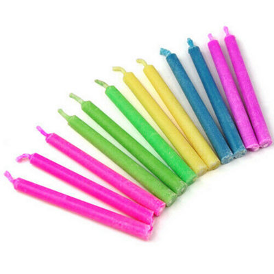 Accessotech 12-Coloured Flame Angel Candles Birthday Cake Candles Assorted Colours With Holders from B&Q