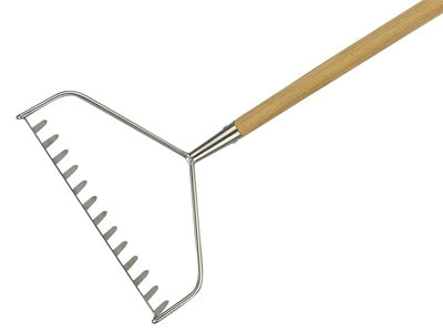 Kent & Stowe Unisex Beige Stainless Steel Long Handled 'Soil Rake' In - Image 7