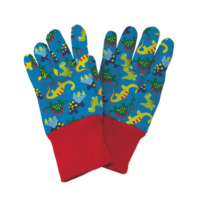 B&Q -  Kids Gardening Gloves Dinosaur Blue