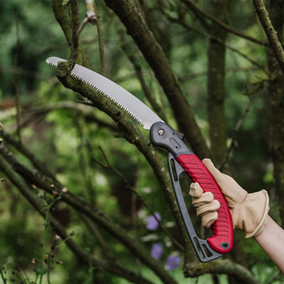 Kent & Stowe Folding Saw With Hand Guard230mm Carbon Steel BladeErgonomic Rubber Grip from B&Q