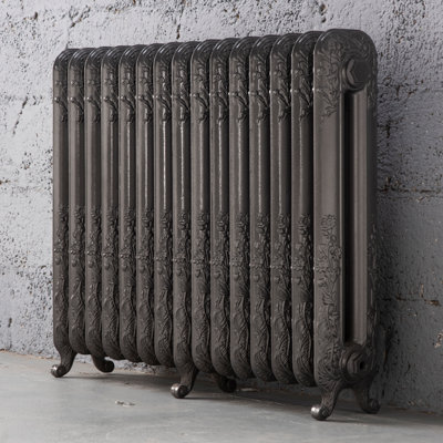 Arroll Daisy Cast Iron Pewter 15 Column Radiator(W)1009mm X (H)794mm from B&Q