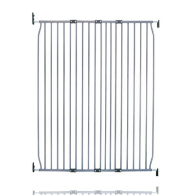 B&Q -  Extra Tall Screw Fit Metal Baby GateGrey110Cm120Cm