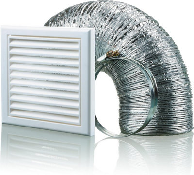 Blauberg Cooker Hood Duct Vent Kit Fan Extract 100mm White from B&Q