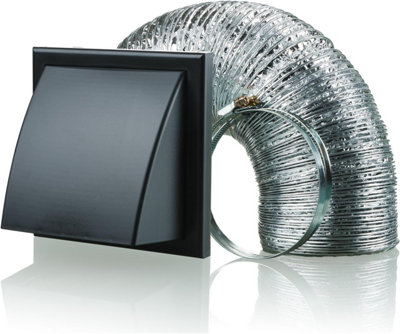 Blauberg Cooker Hood Duct Cowled Vent Kit Fan Extract 150mm Black from B&Q