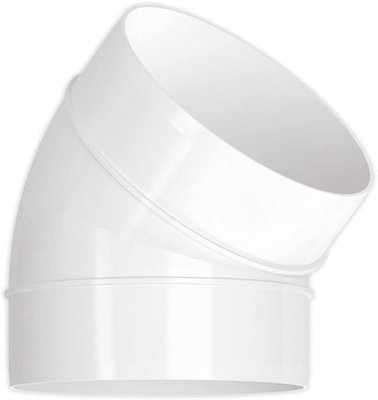 Blauberg Circular Round Plastic Ventilation Duct 45 Degree Elbow Bend6" 150mm from B&Q