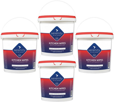 Serenity Hygiene Kitchen WipesAntibacterial Large Multi Surface WipesPack Of 4