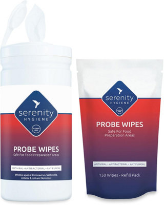 Serenity Hygiene Probe Wipes Antibacterial Probe & Kitchen WipesTub & Refill