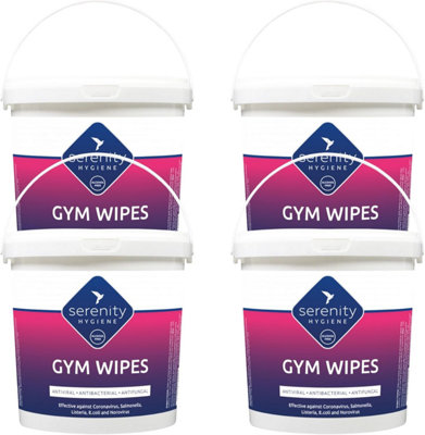 Serenity Hygiene Gym WipesAntibacterial Large Multi Surface Wipes- Pack Of 4