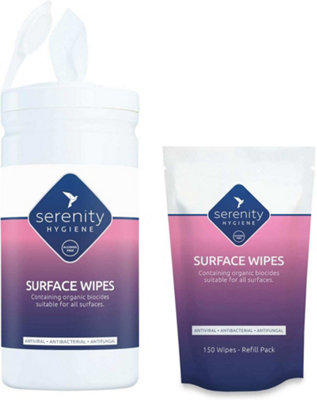 Serenity Hygiene Surface Wipes Antibacterial Multi Surface WipesTub & Refill