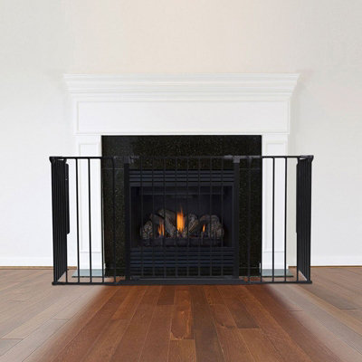 Safetots Multi Panel Fire Surround51Cm Deep X 138Cm WideBlack70Cm TallChild And Pet SafetyBaby And Toddler Fire Guard from B&Q