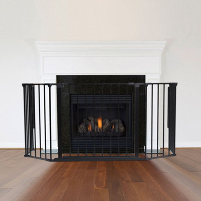 Safetots Multi Panel Fire Surround49Cm Deep X 105Cm WideBlack70Cm TallChild And Pet SafetyBaby And Toddler Fire Guard from B&Q