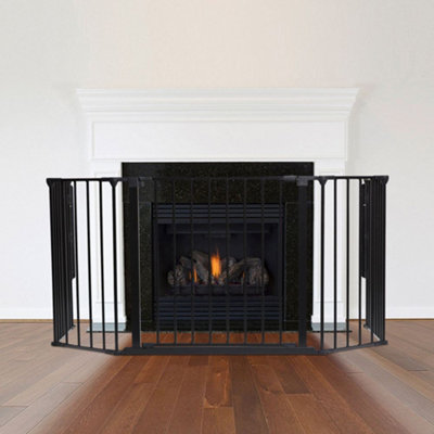 Safetots Multi Panel Fire Surround62Cm Deep X 104Cm WideBlack70Cm TallChild And Pet SafetyBaby And Toddler Fire Guard from B&Q