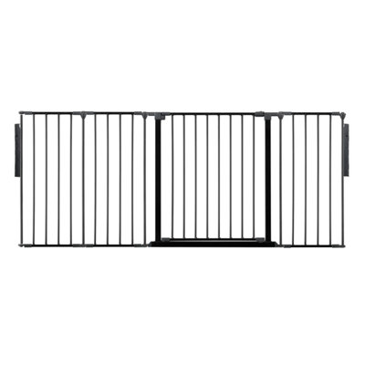Safetots Premium Multi Panel Room DividerUp To 181Cm WideBlack70Cm TallFlexible Barrier With Door For Baby And Toddler from B&Q