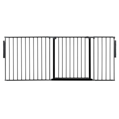 Safetots Premium Multi Panel Room DividerUp To 187Cm WideBlack70Cm TallFlexible Barrier With Door For Baby And Toddler from B&Q