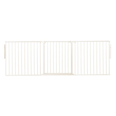 Safetots Premium Multi Panel Room DividerUp To 226Cm WideWhite70Cm TallFlexible Barrier With Door For Baby And Toddler from B&Q