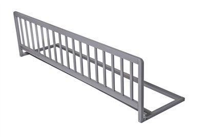 Safetots Grey Extra Wide Wooden Bed Guard, High X 140Cm Wide, Toddler Bedrail For Safety, Secure Child Bed Rail 38Cm