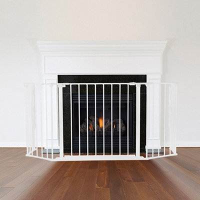 Safetots Multi Panel Fire Surround69Cm Deep X 118Cm WideWhite70Cm TallChild And Pet SafetyBaby And Toddler Fire Guard from B&Q